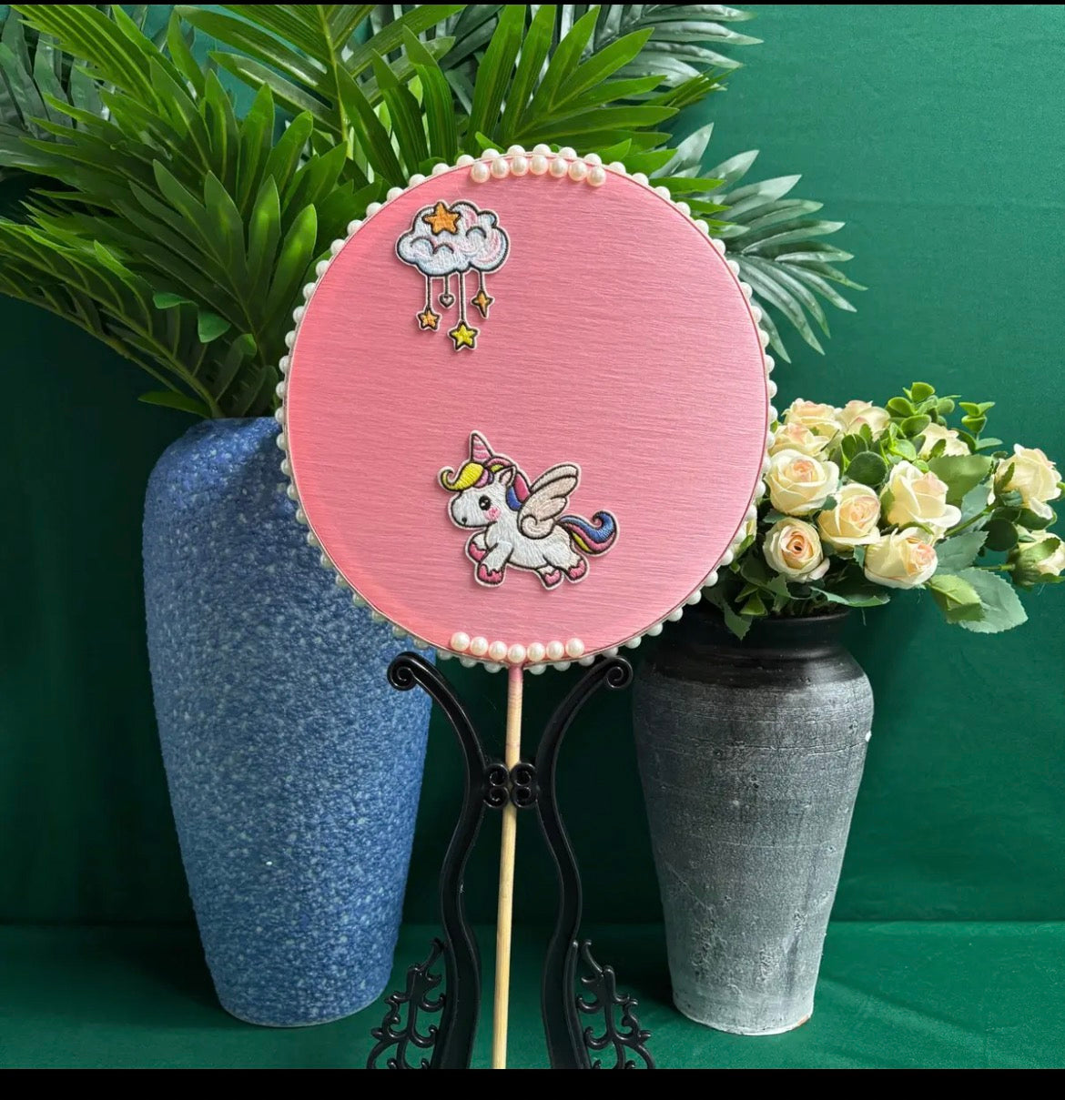 Chinese Silk Fan (come with stand)